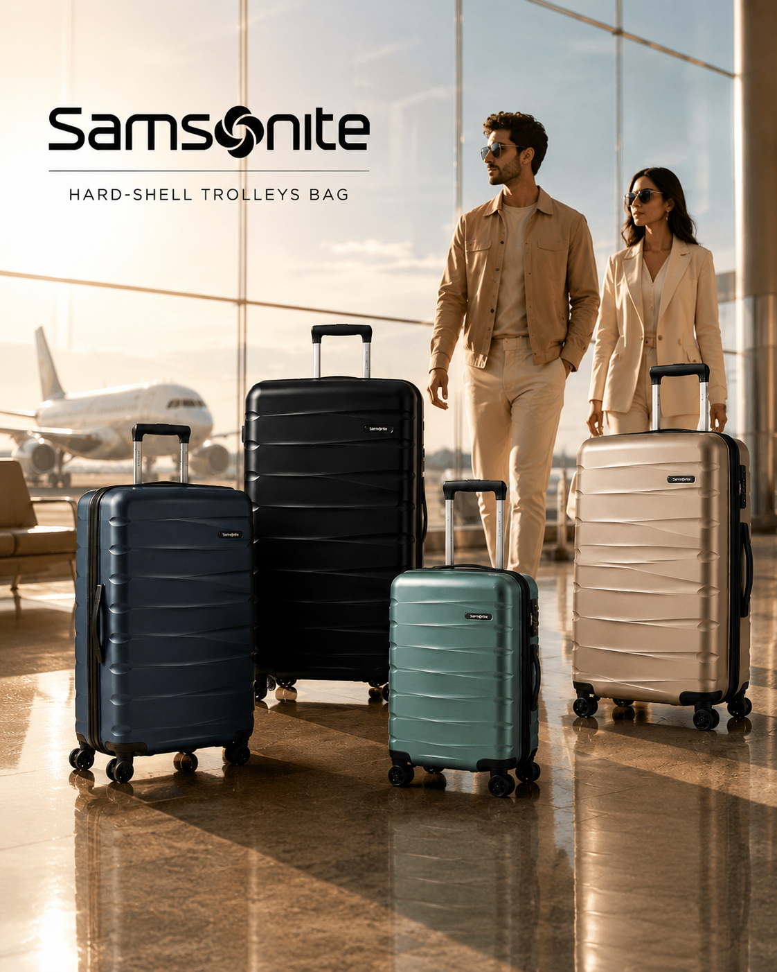 Samsonite hard-shell travel trolley